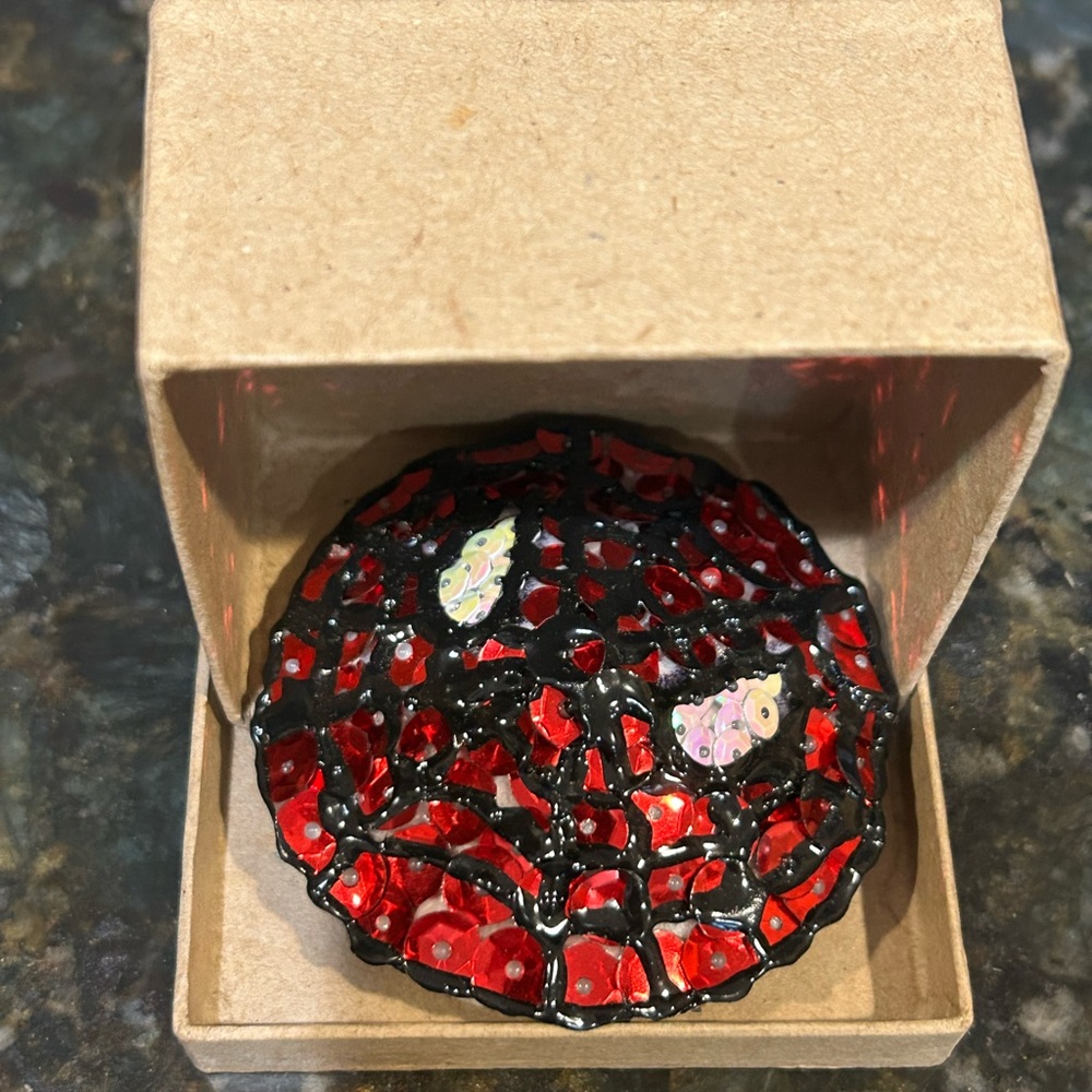 Red and black Spider-Man Pasties handmade sequin
